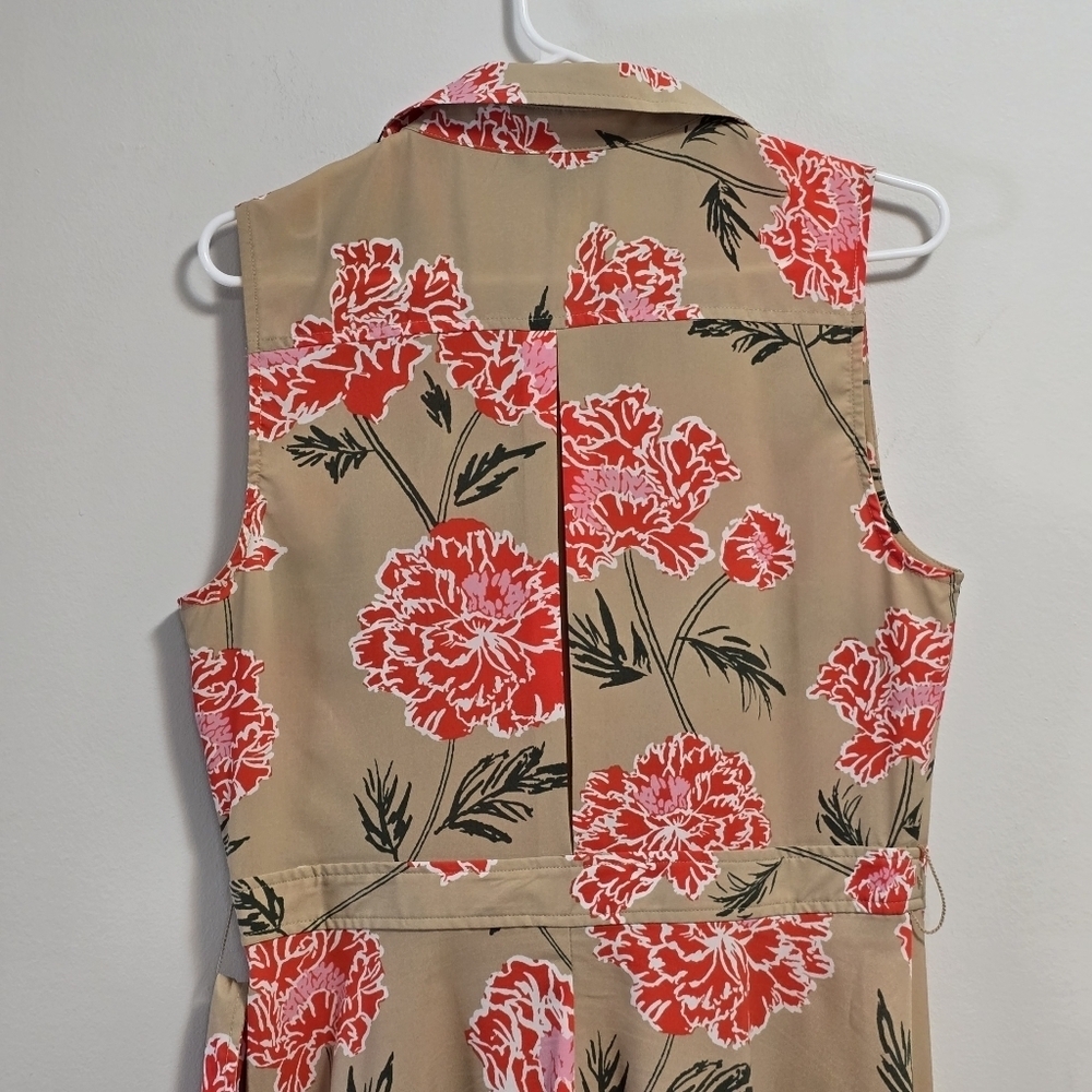 Banana Republic Button Up Floral Sleeveless Dress With Belt - Picture 7 of 11